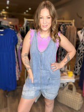 Load image into Gallery viewer, Light Denim Short Overalls