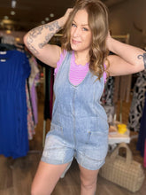 Load image into Gallery viewer, Light Denim Short Overalls