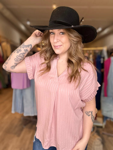 Blush Pink Collared Blouse