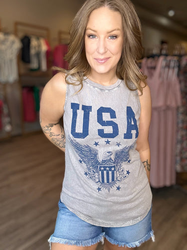 Mineral Grey USA Graphic Tank