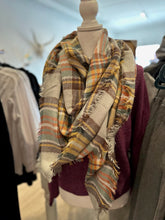 Load image into Gallery viewer, Grey Mustard Flannel Blanket Scarf