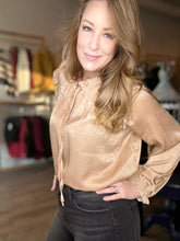 Load image into Gallery viewer, Taupe Ruffled Long Sleeve Top