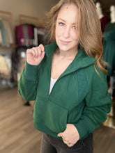 Load image into Gallery viewer, Forest Green Half Zip Sweater