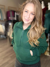 Load image into Gallery viewer, Forest Green Half Zip Sweater