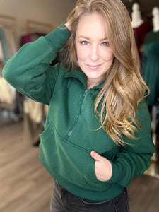 Forest Green Half Zip Sweater